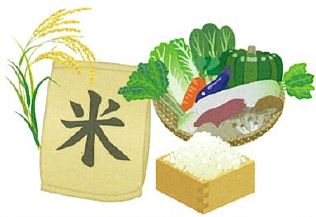 お米、野菜のイラスト