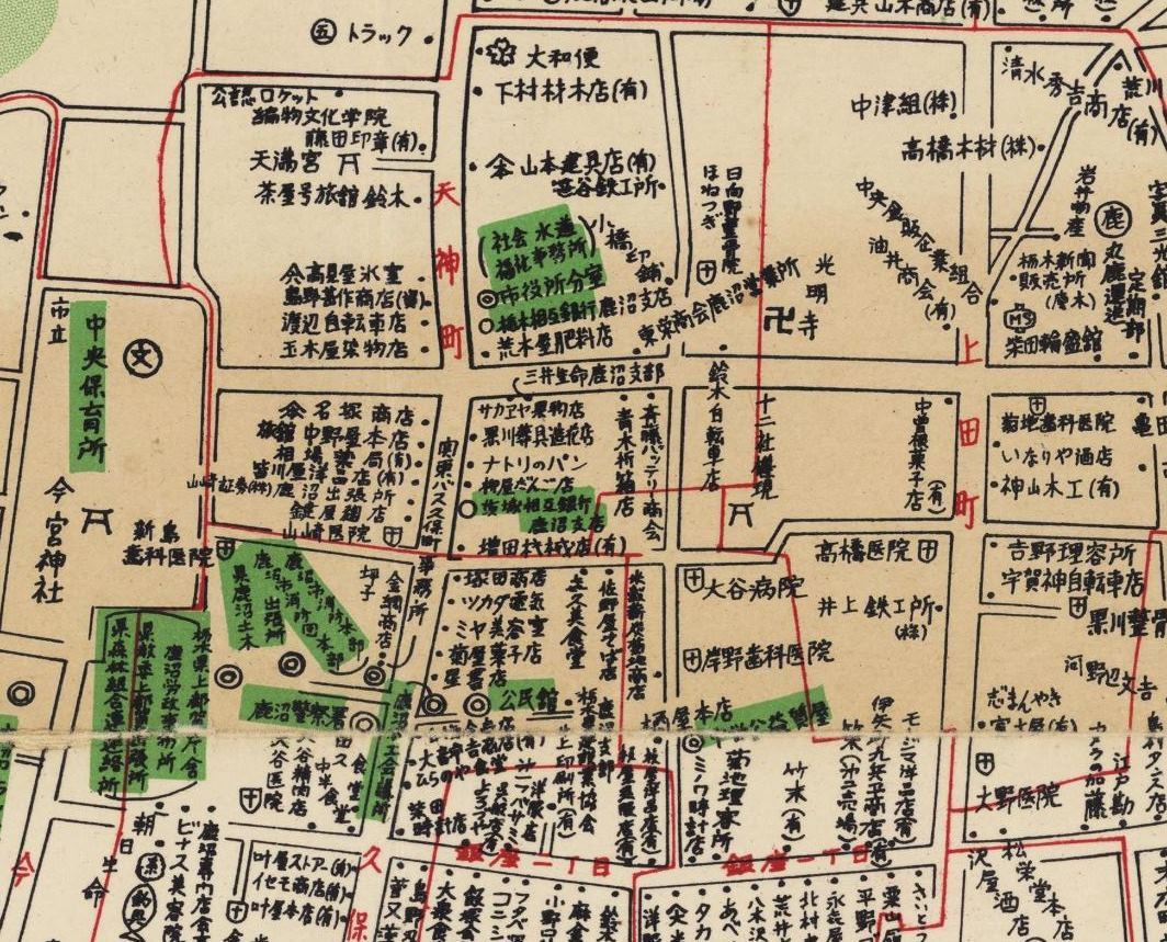 鹿沼市（市街地）明細地図