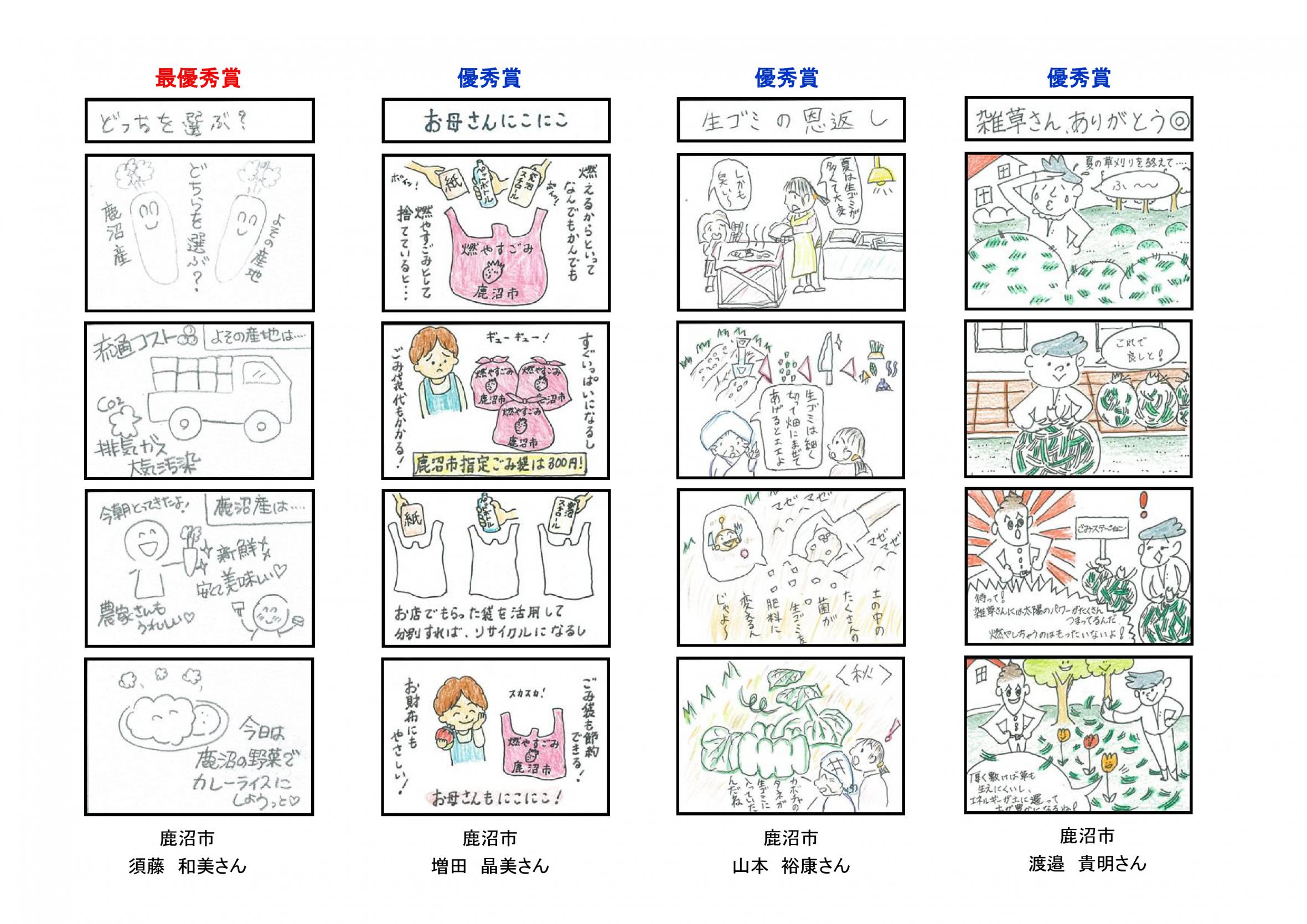 クールチョイス４コマまんが大賞の受賞者が決まりました 鹿沼市公式ホームページ