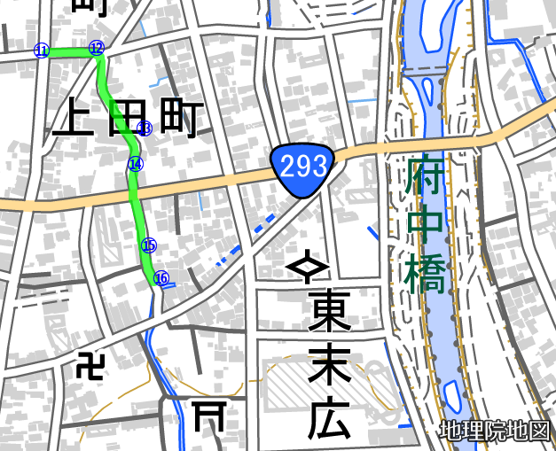 上田町の地図
