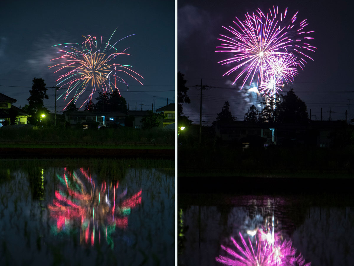水面に映る花火 水面に映る花火