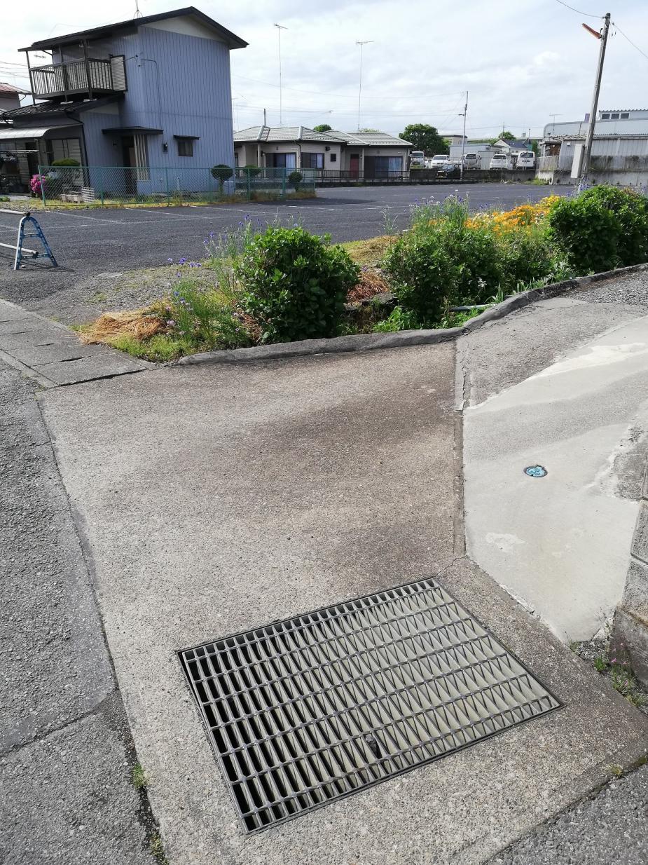 右の水路はJAかみつが方面からの水路と合流