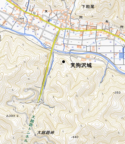 図3-城の位置図(国土地理院地図) 図3-城の位置図(国土地理院地図)