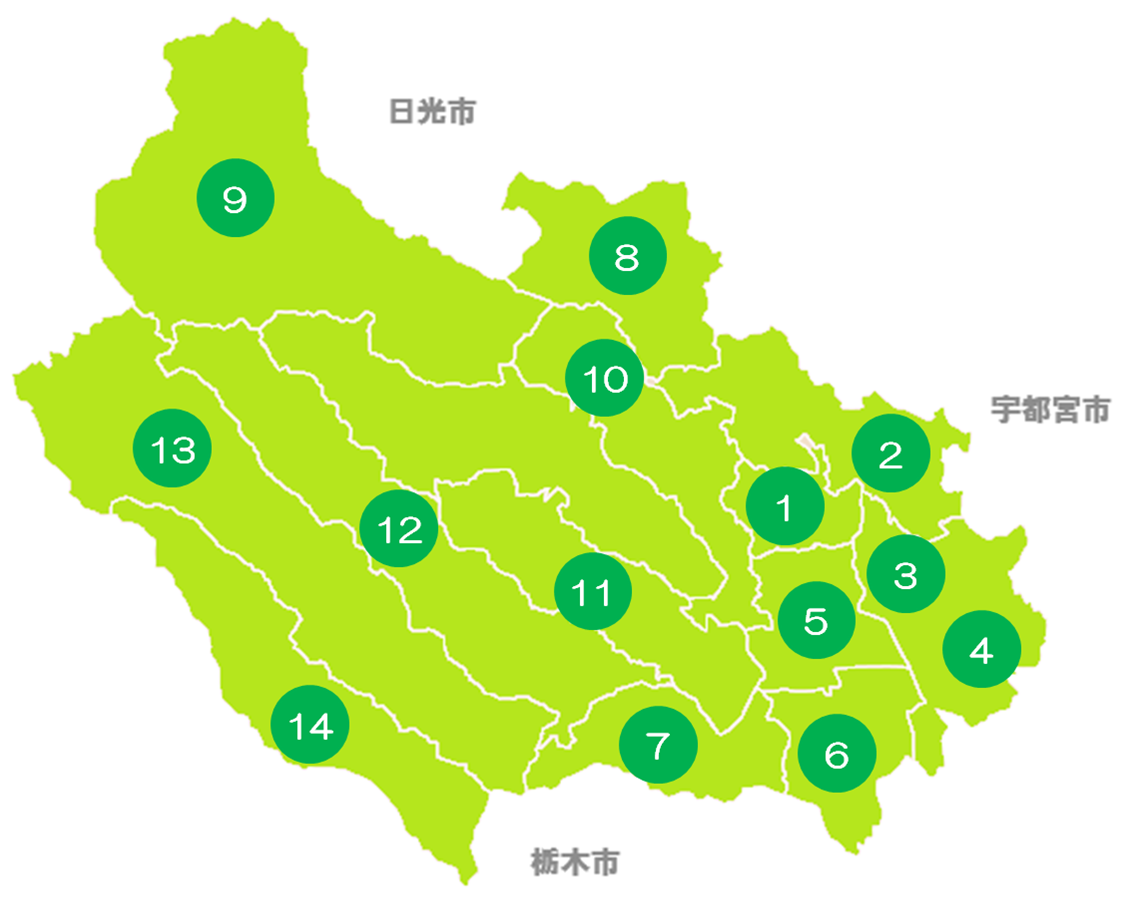 鹿沼市地区別画像