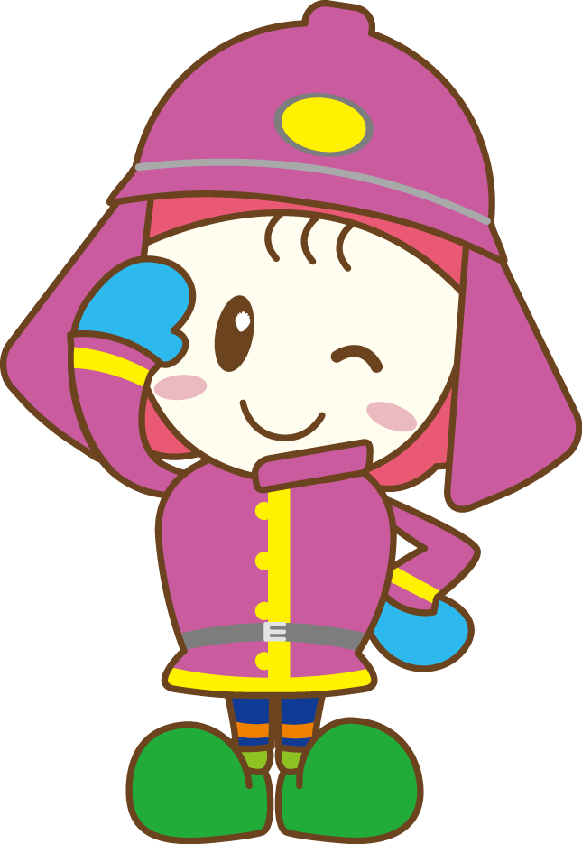 消防士の恰好をしたベリーちゃん