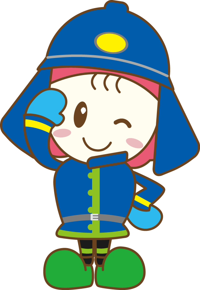 消防士の恰好をしたベリーちゃん