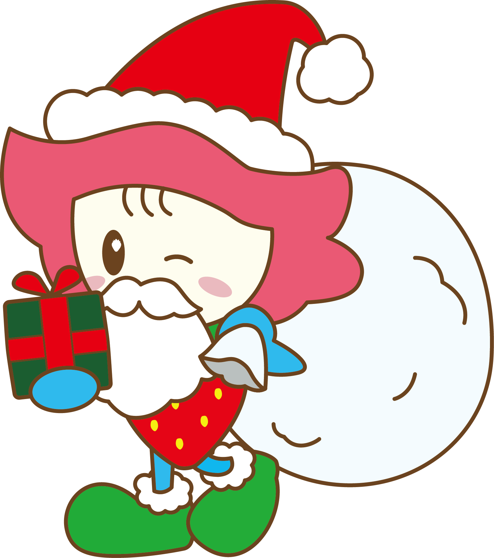 サンタ姿のベリーちゃんのイラスト