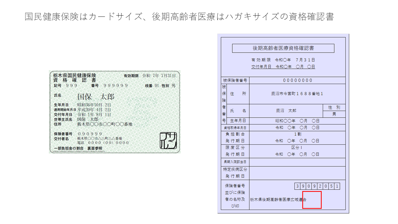 国保・後期資格確認書
