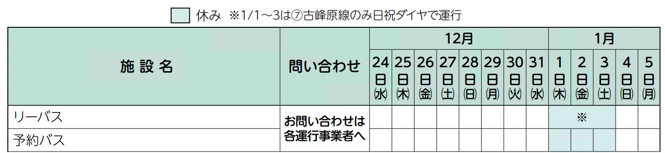 リーバス・予約バス運行状況