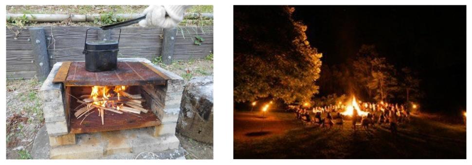 キャンプファイヤーなど