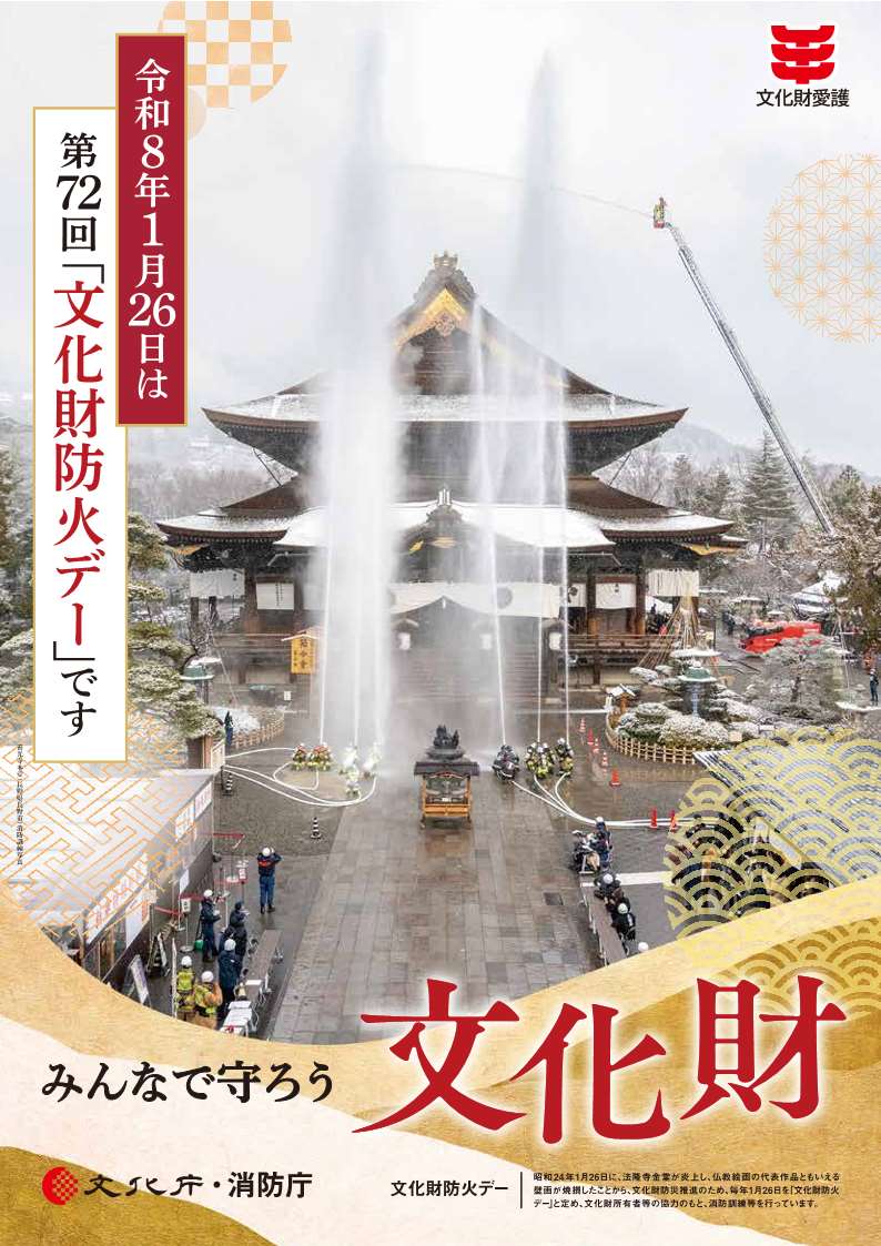 １月２６日は文化財防火デーです。