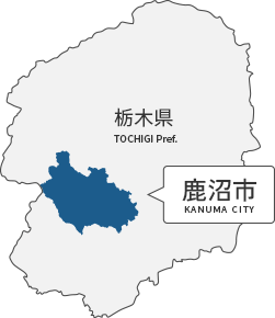 栃木県鹿沼市の地図画像